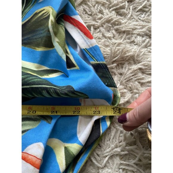 NWT FARM Rio Blue Anthurium Garden Organic Cotton Mini T-shirt Dress Medium - Picture 11 of 15